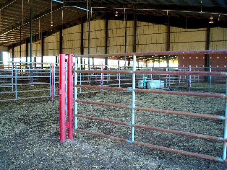 Another view of covered stock pens