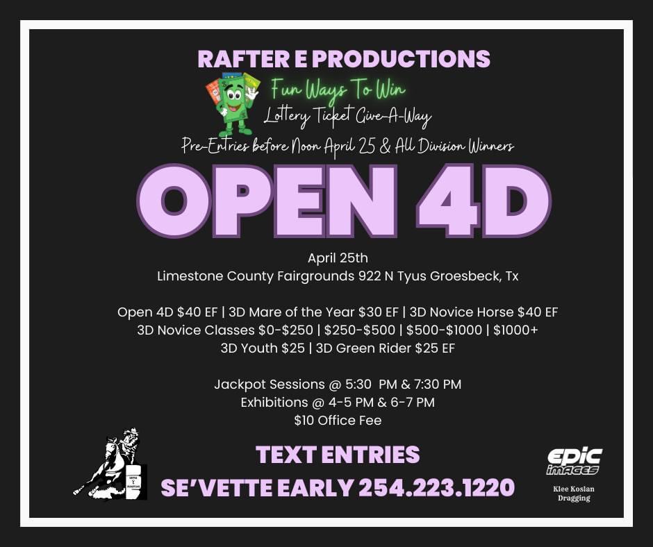 Rafter E Productions Open 4D Barrel Race - Best Arenas